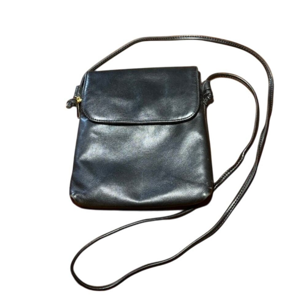Giani Bernini bag brown leather purse crossbody bag gold hard wear